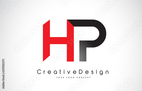 Free Download Red and Black HP H P Letter Logo Design. Creative Icon Modern Letters Vector Logo. - GFXLoad