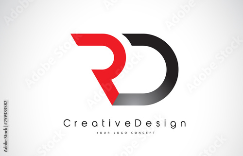 RD R D Letter Logo Design. Creative Icon Modern Letters Vector Logo.