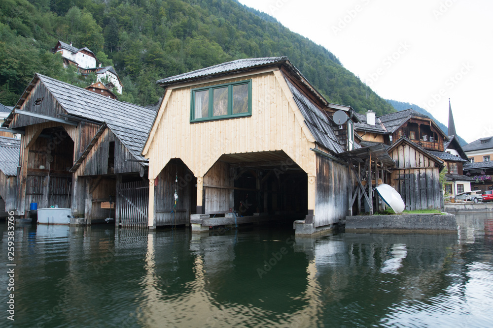 Fototapeta premium Boat house, boating, boat warehouse