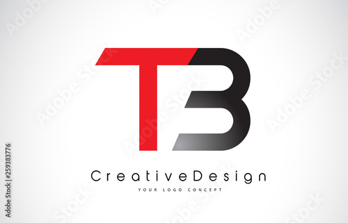 Red and Black TB T B Letter Logo Design. Creative Icon Modern Letters Vector Logo.