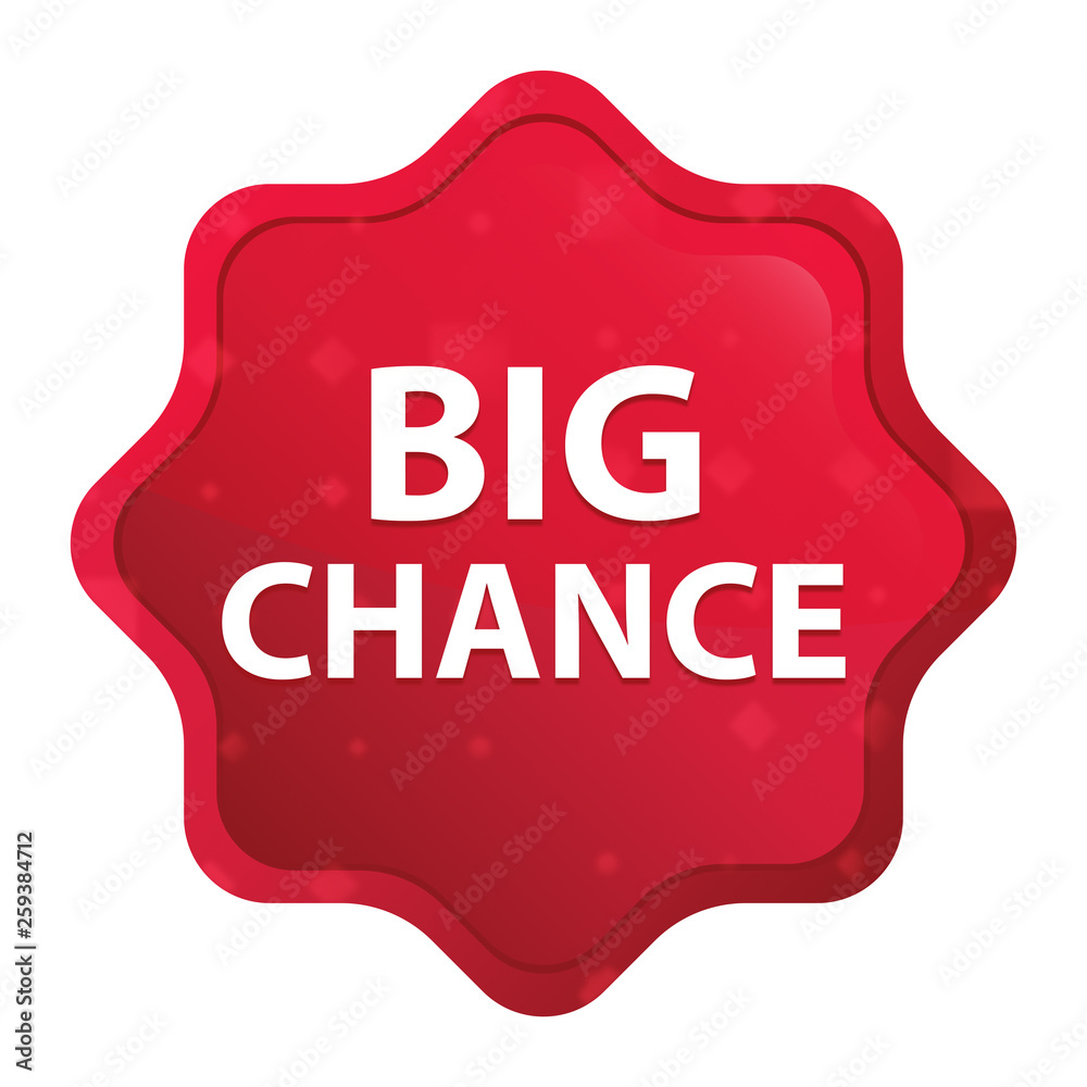 Big Chance misty rose red starburst sticker button Big Chance misty rose red starburst sticker button