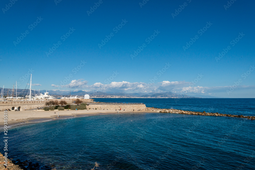 Seacoast of Antibes in a sunny winter day Seacoast of Antibes in a sunny winter day