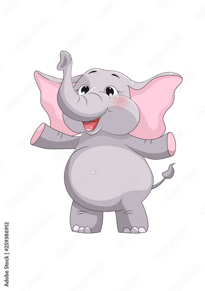 Greeting card cute cartoon Elephant. Greeting card cute cartoon Elephant.