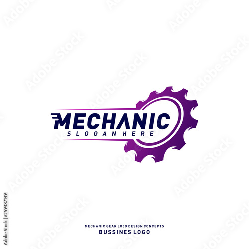 Gear Logo Design Concepts. Mechanical Gear Logo Template Vector. Icon Symbol