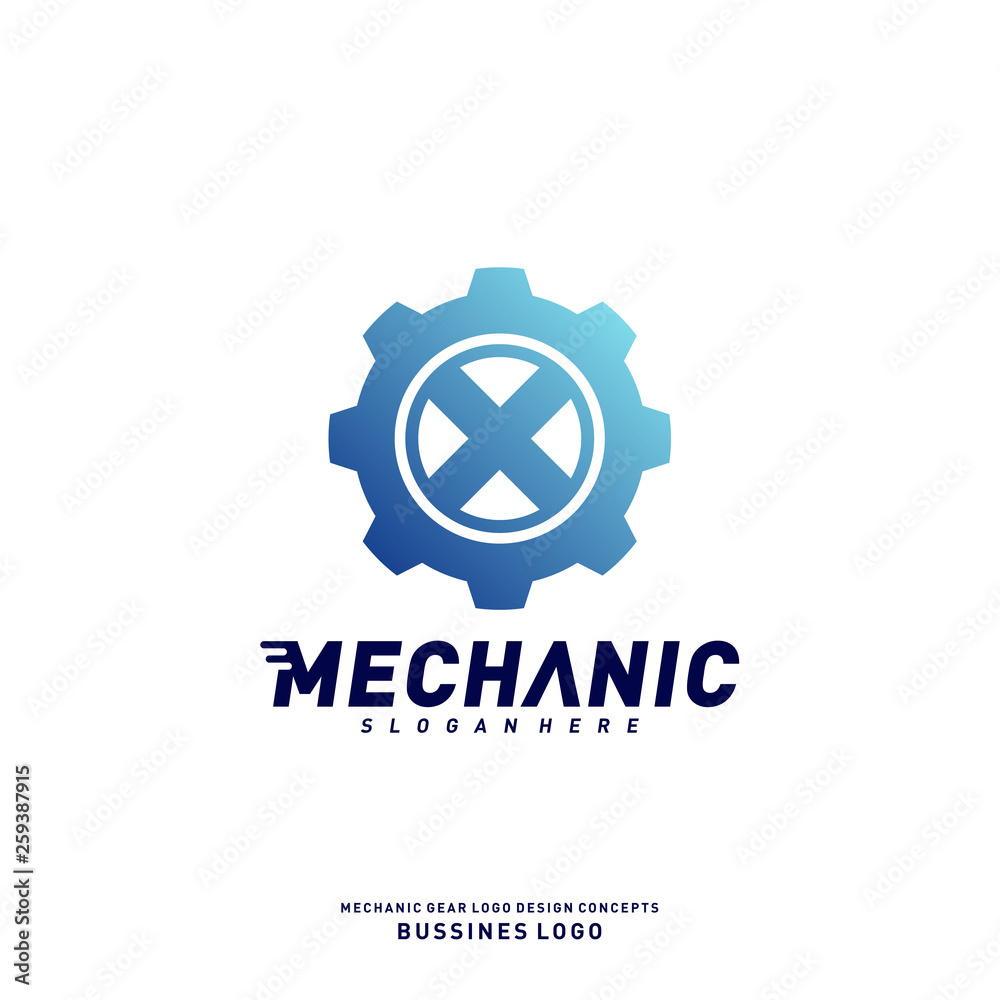 Gear Logo Design Concepts. Mechanical Gear Logo Template Vector. Icon Symbol