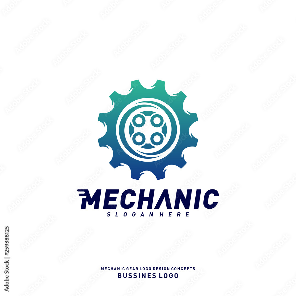 Gear Logo Design Concepts. Mechanical Gear Logo Template Vector. Icon Symbol Gear Logo Design Concepts. Mechanical Gear Logo Template Vector. Icon Symbol