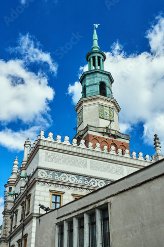 Tower of Renaissance town hall in Poznan.