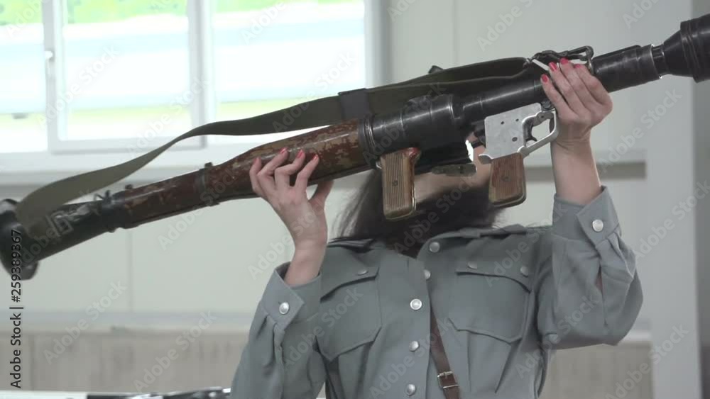 Cold War - Female Officer aim with rocket launcher