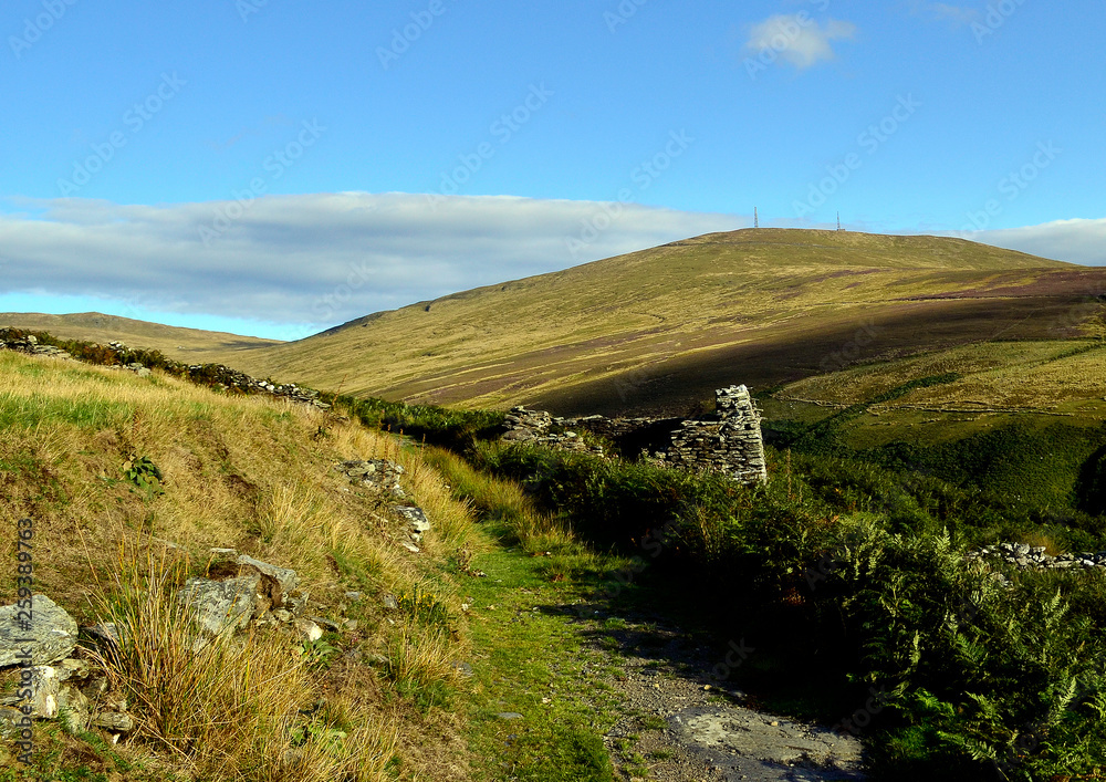 road in the mountains of the Isle of Man road in the mountains of the Isle of Man