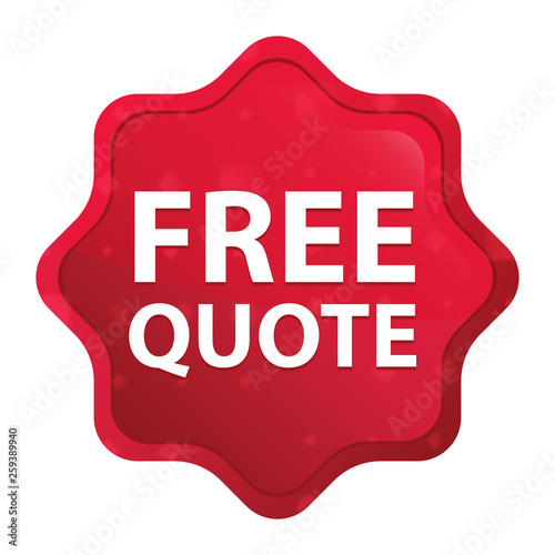Free Quote misty rose red starburst sticker button