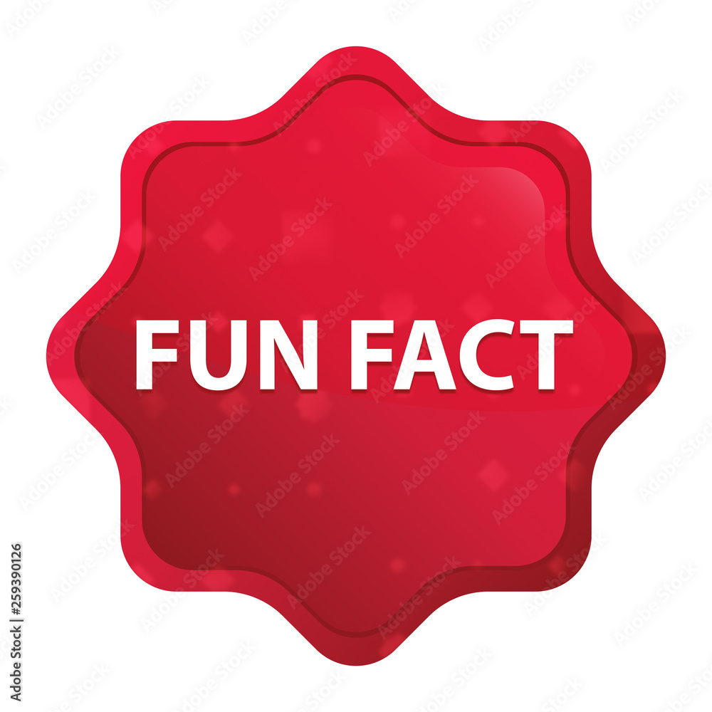 Fun Fact misty rose red starburst sticker button Stock 
