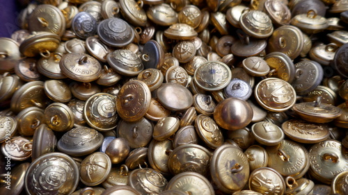 Many old metal military buttons, to sell on the flea market