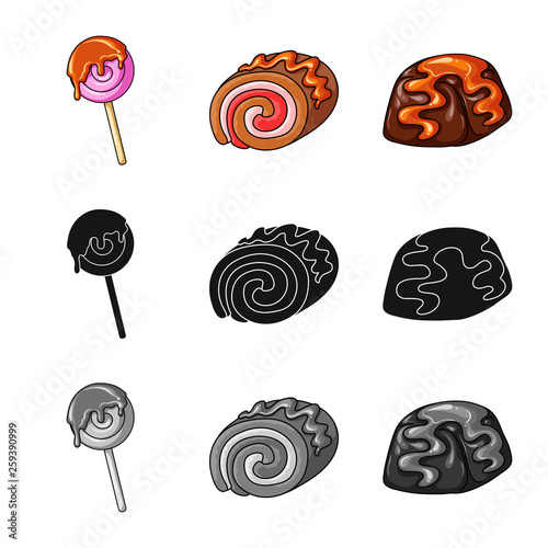 Vector design of confectionery and culinary sign. Collection of confectionery and product vector icon for stock.