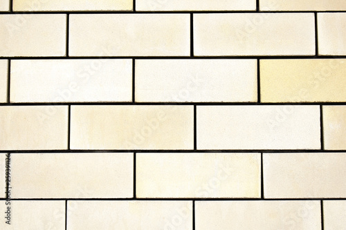 Close up view of white brick wall background with copy space