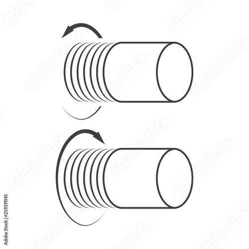 Icon right and left thread. Vector on white background.