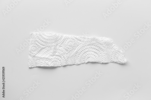 white torn tissues on gray background. collection paper rip