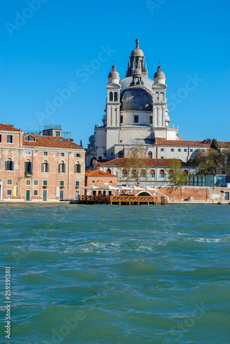 Venice, view of the the Grand canal and cathedral Santa Maria della Salute