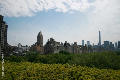 View of the skyscrapers of New York from the roof of the Metropolitan Museum. May.