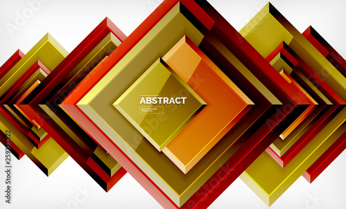 Geometric abstract background, modern square design