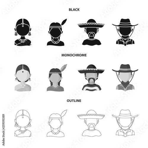 Isolated object of imitator and resident icon. Collection of imitator and culture stock symbol for web.