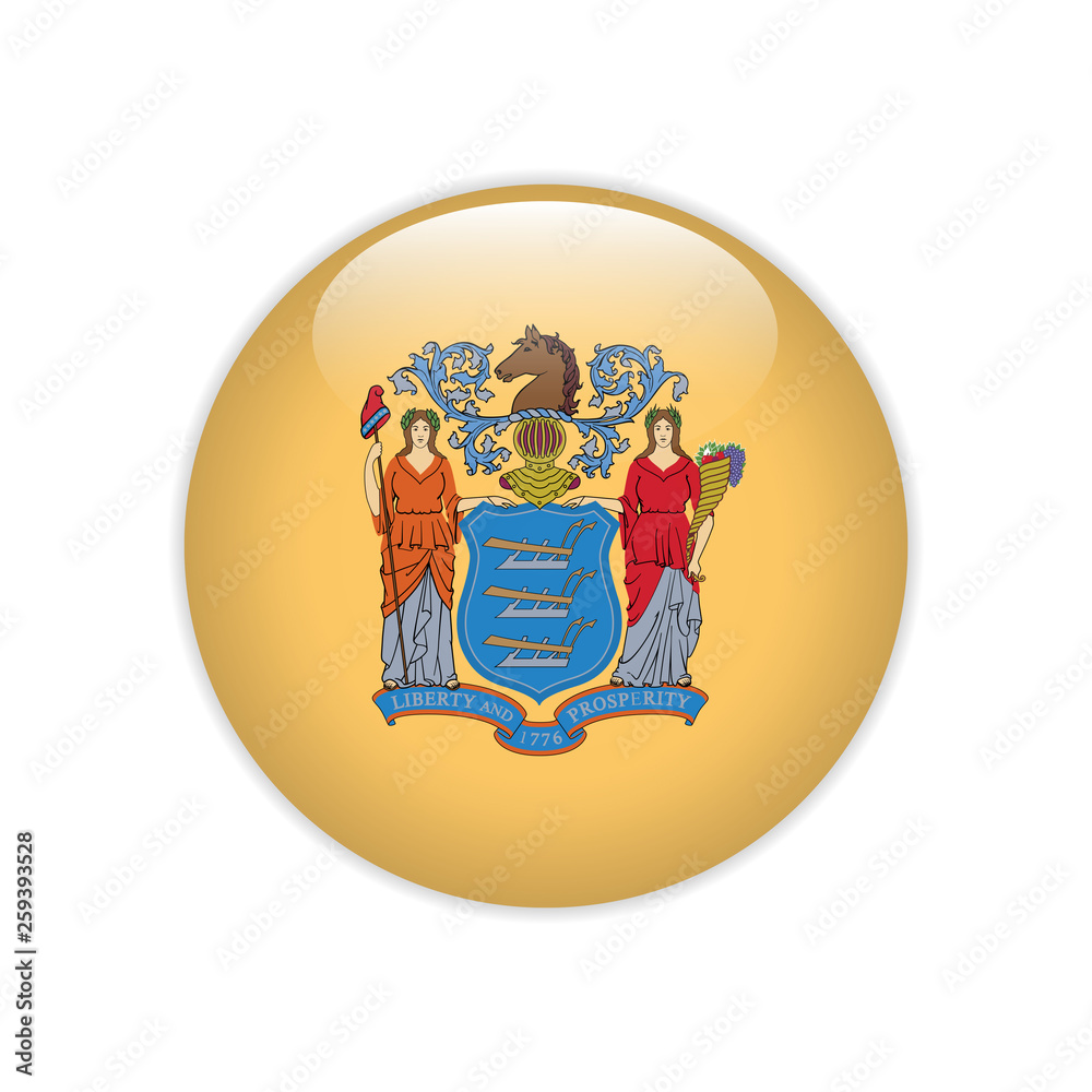 Flag New Jersey button Flag New Jersey button