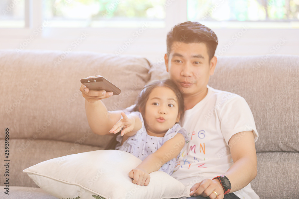 Happy family having fun times at home Happy family having fun times at home