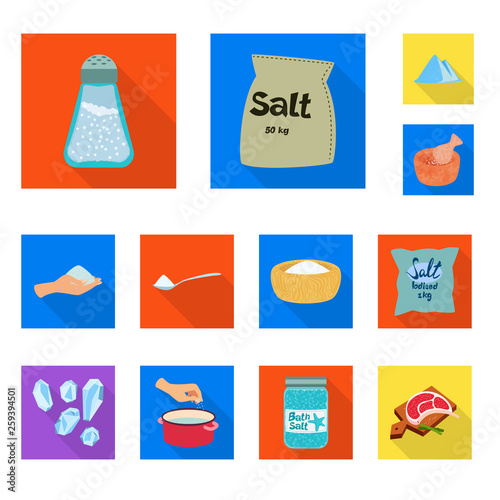 Isolated object of raw  and kitchen  logo. Collection of raw  and sea stock vector illustration.