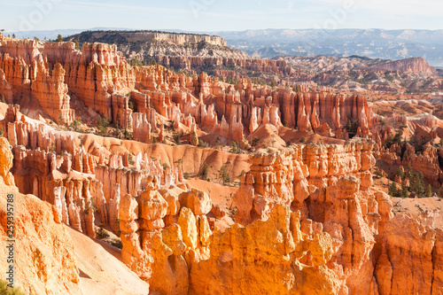 Amphitheater from Inspiration Point with stone formations at sunrise, Bryce Canyon National Park, Utah, USA