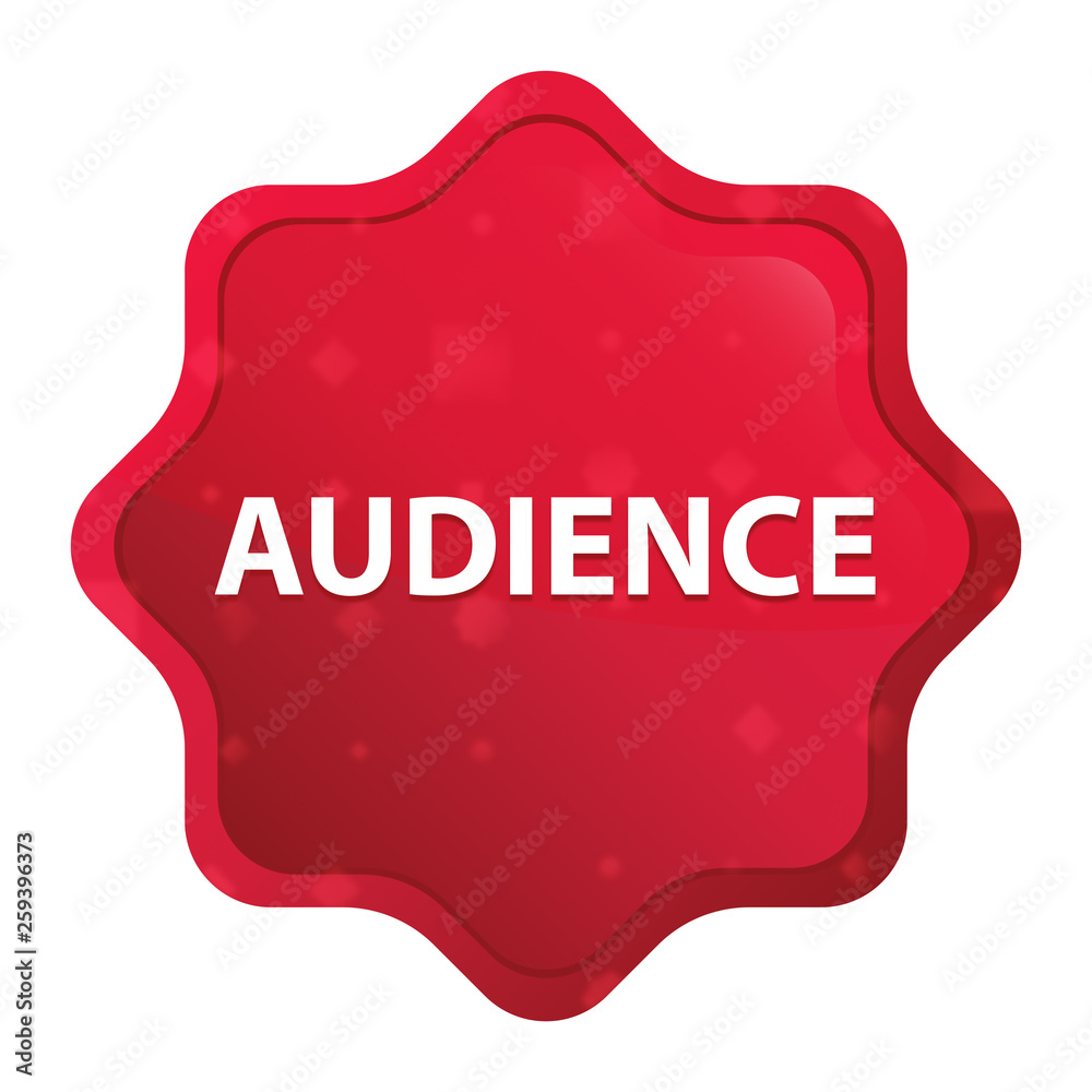 Audience misty rose red starburst sticker button Audience misty rose red starburst sticker button