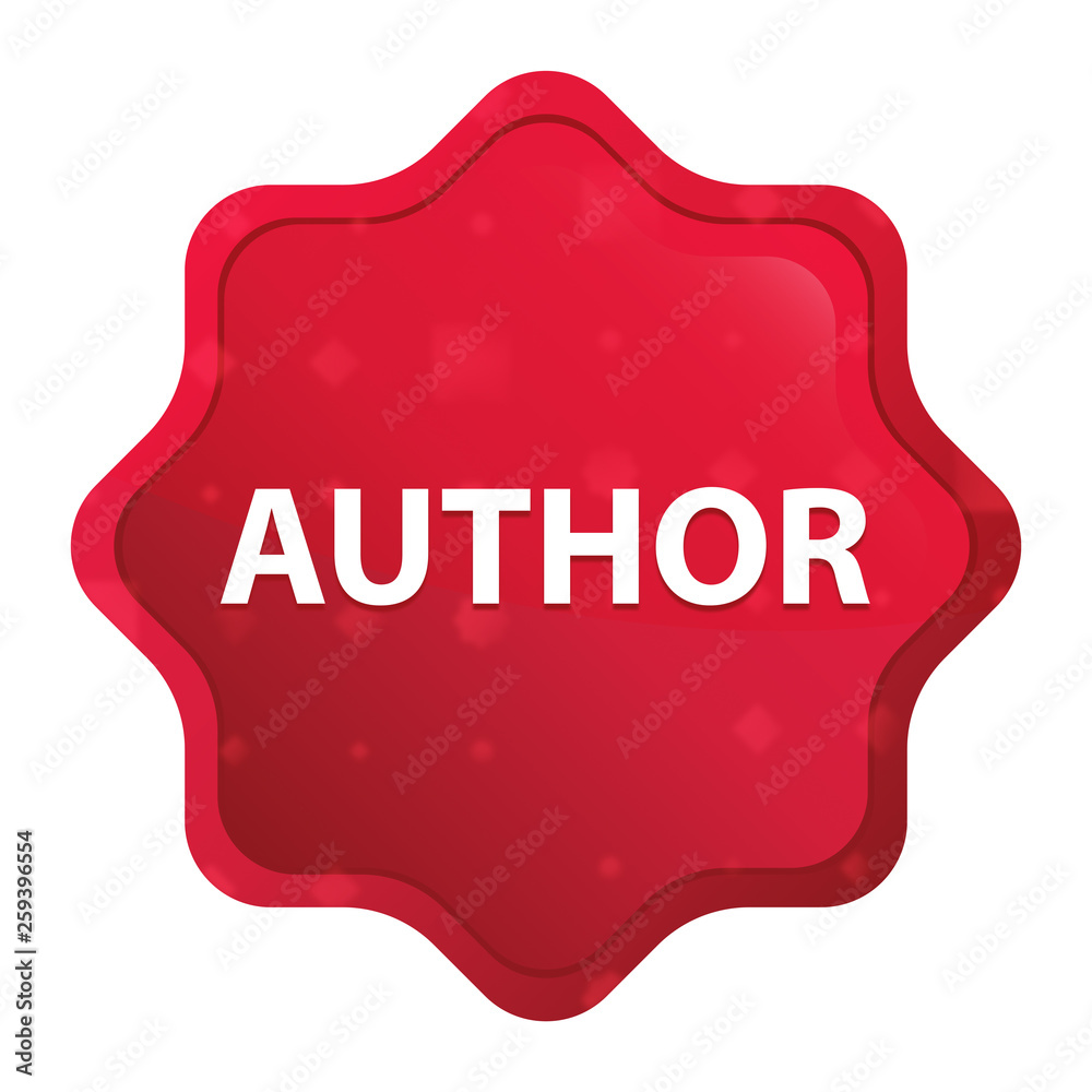 Author misty rose red starburst sticker button Author misty rose red starburst sticker button