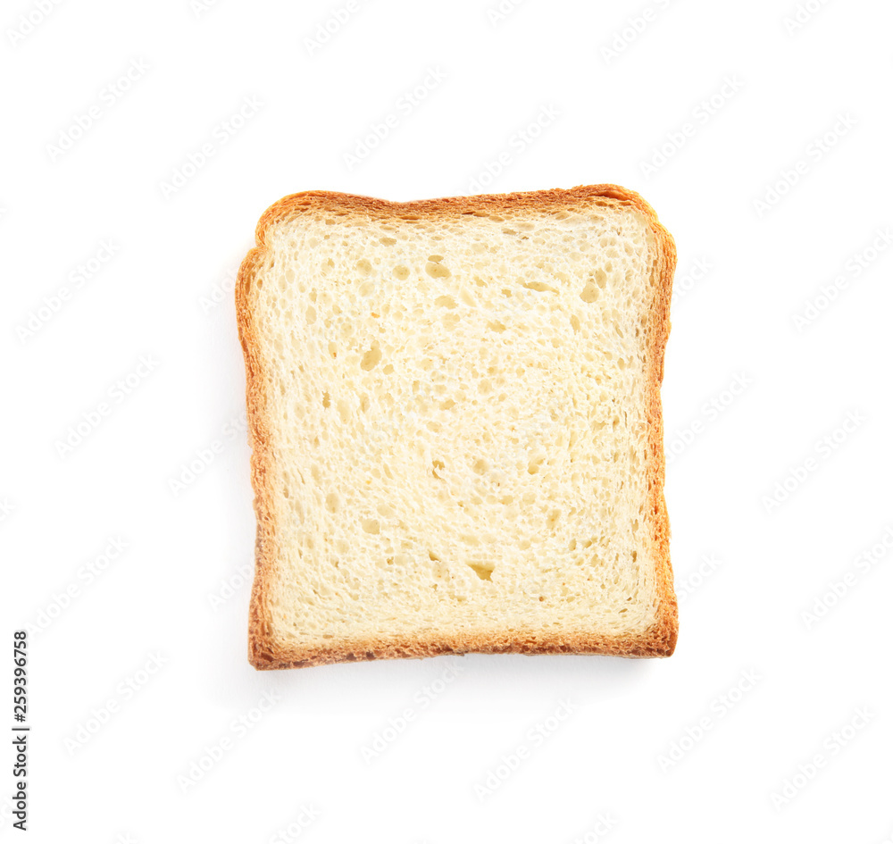 Fresh wheat bread on white background, top view Fresh wheat bread on white background, top view
