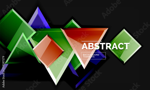 Glossy squares and triangles geometric backgrounds