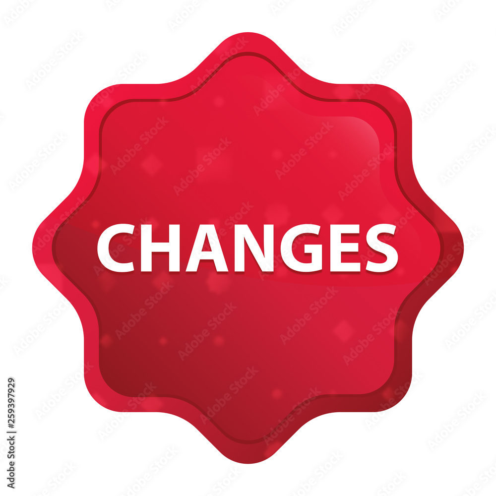 Changes misty rose red starburst sticker button Changes misty rose red starburst sticker button