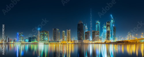 Panoramic view of Dubai Business bay, UAE