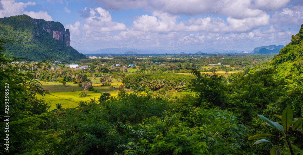 Green lands around Phatthalung Rock, Thailand