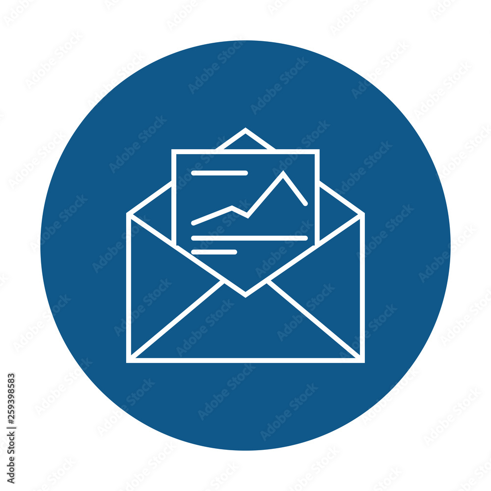 Envelope with approved document thin line icon Envelope with approved document thin line icon