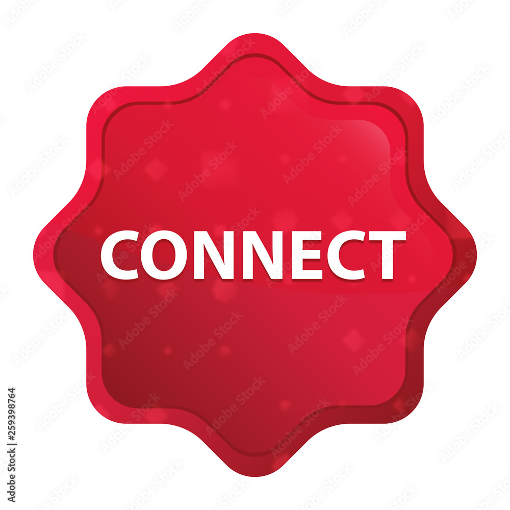 Connect misty rose red starburst sticker button Connect misty rose red starburst sticker button