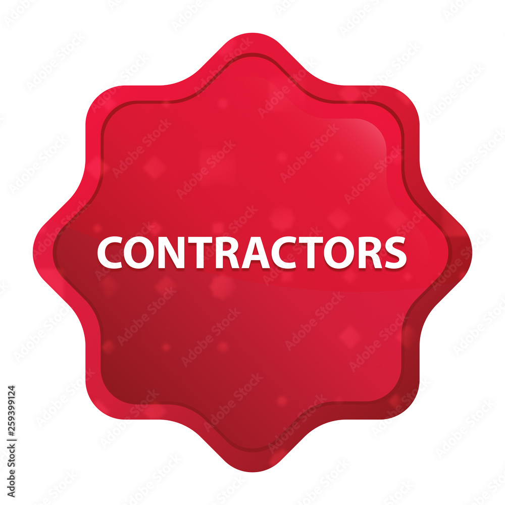 Contractors misty rose red starburst sticker button Contractors misty rose red starburst sticker button