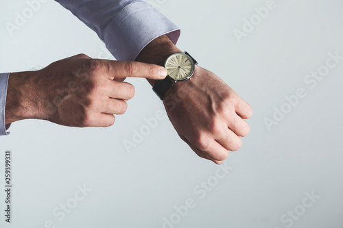 man hand watch