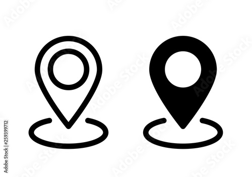 Map pointer icon. Line style. Flat style - stock vector. photo