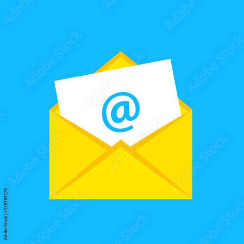 Email icon. Flat style - stock vector.