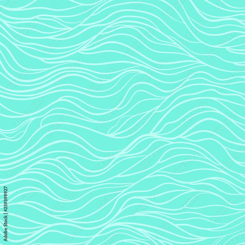Wave pattern. Colorful wavy background. Hand drawn lines. Stripe texture. Doodle for design. Line art. Colored wallpaper