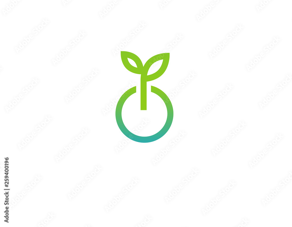 Creative Logo linear icon eco electricity Creative Logo linear icon eco electricity