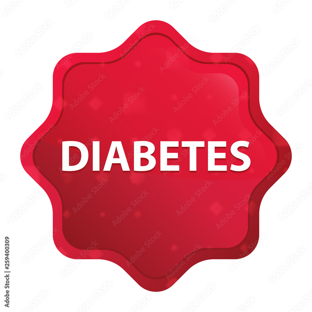 Diabetes misty rose red starburst sticker button Diabetes misty rose red starburst sticker button