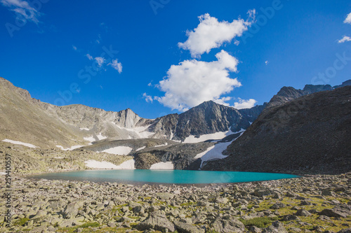 Upper Akchan lake. Mountain Altai