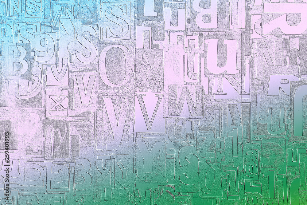 Alphabet, letters and numbers as background Alphabet, letters and numbers as background