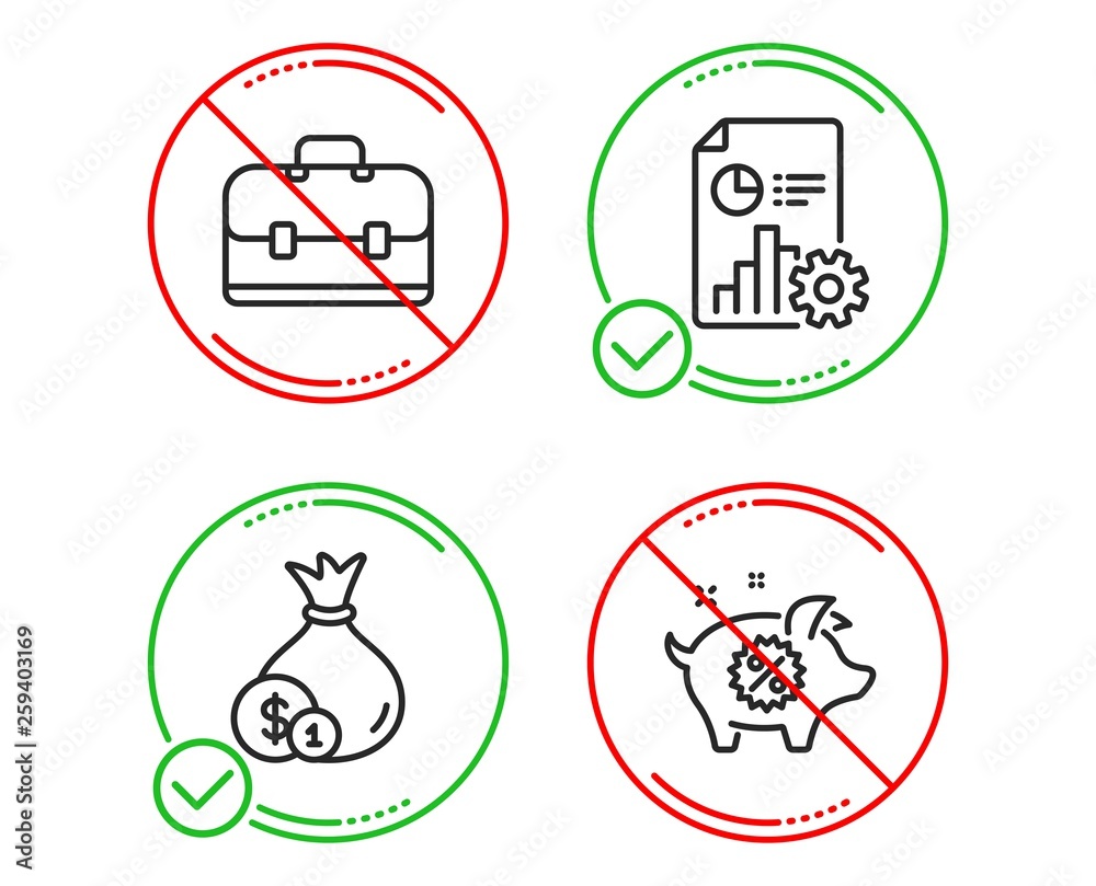 Do or Stop. Portfolio, Report and Cash icons simple set. Piggy sale sign. Business case, Presentation document, Banking currency. Discounts. Finance set. Line portfolio do icon. Prohibited ban stop Do or Stop. Portfolio, Report and Cash icons simple set. Piggy sale sign. Business case, Presentation document, Banking currency. Discounts. Finance set. Line portfolio do icon. Prohibited ban stop