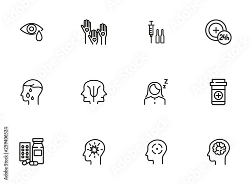 Mental health icon set