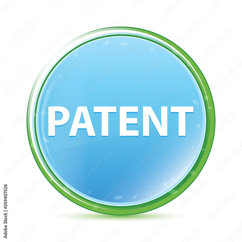 Patent natural aqua cyan blue round button Patent natural aqua cyan blue round button