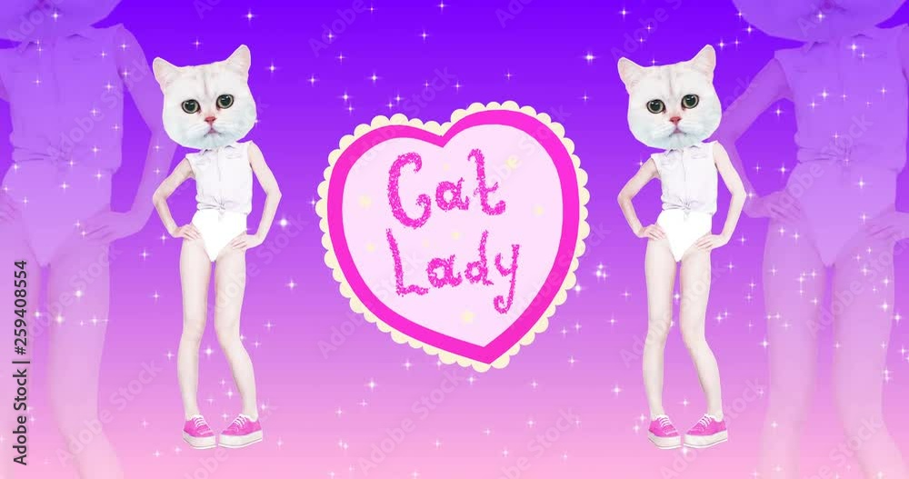 Minimal animation gif art. Cat Lady fashion vibes Minimal animation gif art. Cat Lady fashion vibes